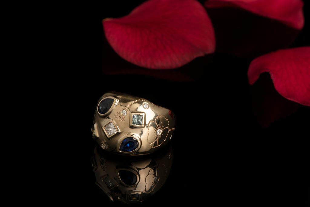 Judy's Gems & Poppies Bombe Ring