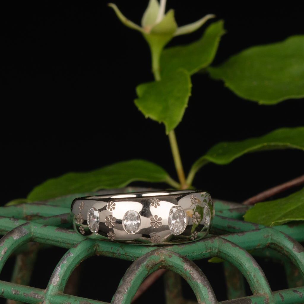 Mallory's Oval Diamond Flower Ring