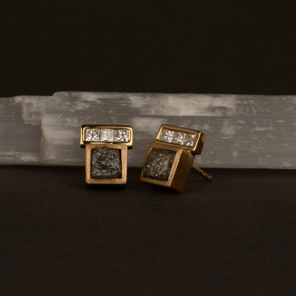 Nicole's Birthday Earrings~ Part 2 Cubist Diamond Studs