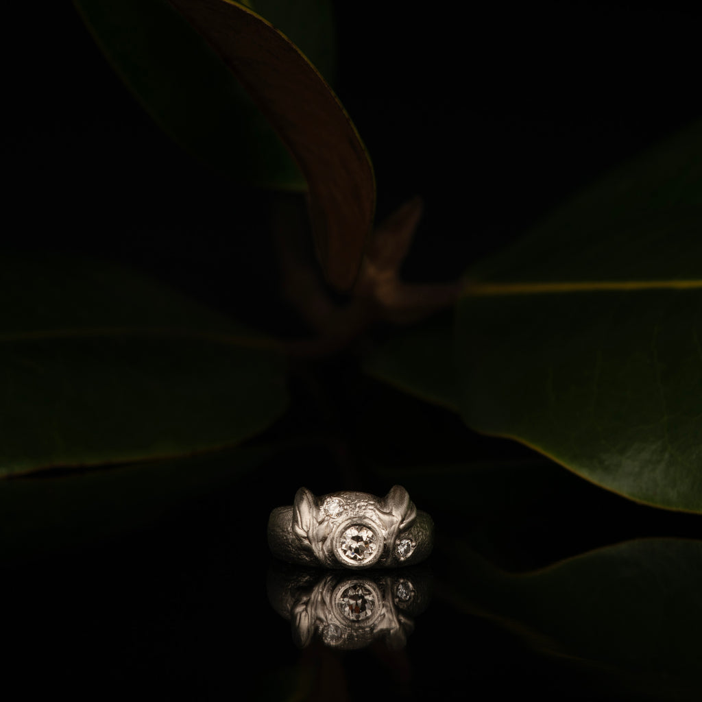 Magnolia Bud Diamond Ring